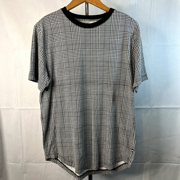 Edgar and Ash Scoop Neck Grid Pattern Short Sleeve Retro T-shirt Size Medium - Picture 8 of 8